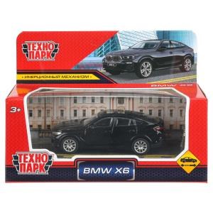 Машина металл BMW X6  длина 10,5 см, инерц, черный, в кор. X6-11-BK