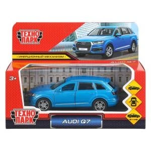 Машина металл AUDI Q7 длина 12 см, двер, багаж, инер, синий, кор. Технопарк Q7-12-BU (72)