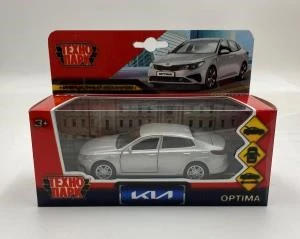 Машина металл KIA OPTIMA длина 12 см, двери, багаж, инерц, серебристый, кор. Технопарк OPTIMA-12-SR (72)