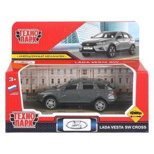 Машина металл LADA VESTA SW CROSS 10,5 см, инерц, темно-серый, кор. Технопарк VESTA-CROSS-11-GY