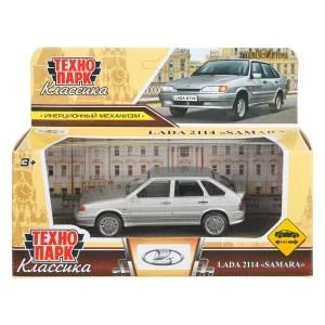 Машина металл LADA lada 2114 длина 10,5 см, инерц, серебристый, кор. Технопарк 2114-11-SR