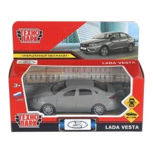 Машина металл LADA vesta 11,5 см, двери, темно-серый, кор. Технопарк VESTA-12-DGR (72)