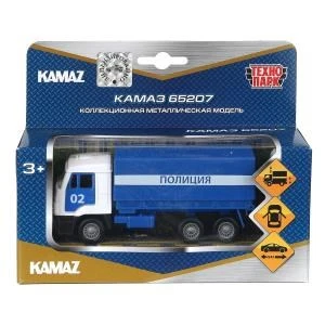 Машина металл KAMAZ 65207 ПОЛИЦИЯ, 12 см, дв., баг., подв.дет.,инерц.,  кор. Технопарк SB-16-89-B2-WB (48)