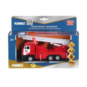 Машина металл свет-звук KAMAZ 65115 ПОЖАРНАЯ МАШИНА 18 см, двери, инерция Технопарк CT12-457-6WB (48)