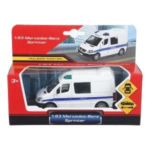 Машина металл MERCEDES-BENZ SPRINTER ПОЛИЦИЯ, 11 см, двери, инерция Технопарк 67718