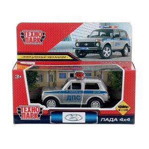 Машина металл LADA ПОЛИЦИЯ 10 см, инерция, кор. Технопарк в кор.2*96шт 2005C076-R (192)