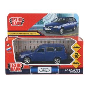 Машина металл LADA PRIORA длина 12 см, двери,багаж,инерц,синий, в кор. Технопарк PRIORAWAG-12-BU