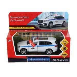 Машина металл свет-звук MERCEDES-BENZ gls class amg 12см,ПОЛИЦИЯ белый, кор. Технопарк GLS-12SLPOL-WH