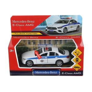 Машина металл свет-звук MERCEDES-BENZ e-class amg 12см,ПОЛИЦИЯ белый, кор. Технопарк ECLASS-12SLPOL-WH