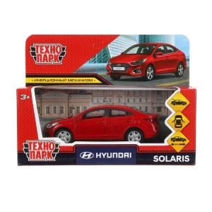 Машина металл HYUNDAI SOLARIS длина 12 см, двер, багаж, инерц, красный, кор. Технопарк SOLARIS2-12-RD (72)