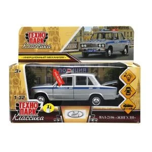 Машина металл свет-звук LADA ВАЗ-2106 13 cm,ПОЛИЦИЯ серебряный кор.технопарк Технопарк 2106-132SLPOL-SR