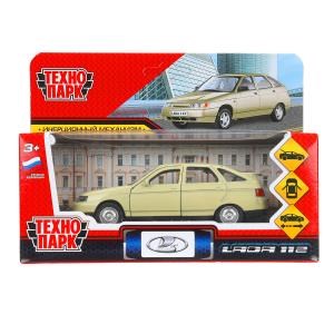 Машина металл ваз-2112 12 см, двери, багаж, беж, кор. Технопарк 2112-12-BG