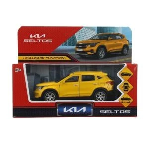 Машина металл KIA seltos длина 12 см, двери, багаж., инерц, желтый, кор. Технопарк SELTOS-12-YE