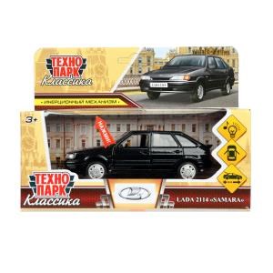Машина металл свет-звук LADA 2114"самара",12см,откр дв,баг,инер,черный,в кор Технопарк 2114-12SL-BK