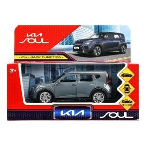 Машина металл KIA soul длина 12 см, двери, багаж., инерц, темно-серый, кор. Технопарк SOUL-12-DGR
