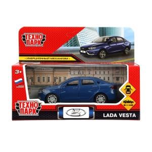 Машина металл LADA vesta 11,5 см, двери, темно-синий, кор. Технопарк VESTA-12-DBU