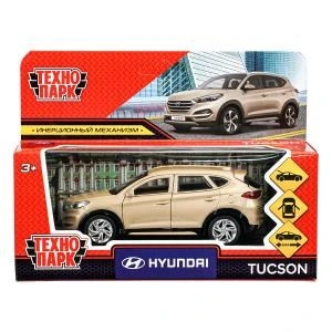 Машина металл HYUNDAI TUCSON длина 12 см, двери, багаж., инер, бежевый, кор. Технопарк TUCSON-12-BG-WOD