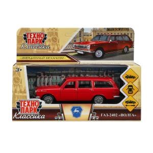 Машина металл ГАЗ -2402 "волга" дл 12 см, откр дв, багаж, инерц, крас., кор. Технопарк 2402-12-RD-WOD
