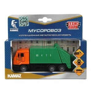 Машина металл KAMAZ МУСОРОВОЗ, 12 см, двери, подвиж.дет., инерц., кор. Технопарк SB-16-25WB (48) (48)