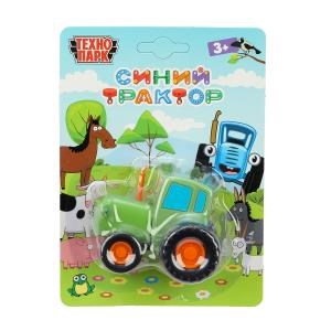 Машина металл СИНИЙ ТРАКТОР синий трактор длина 7,5 см, зеленый, блист. Технопарк в кор BLUTRA-7-GN