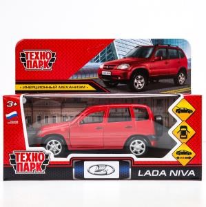 Машина металл LADA NIVA длина 12 см, двери, багаж, инерц, красный, кор. Технопарк LADANIVA-12-RD (72)