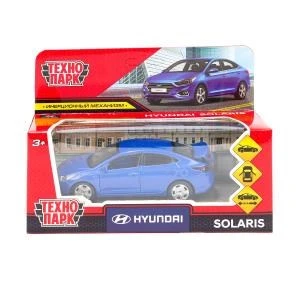 Машина металл HYUNDAI SOLARIS, 12 см, двери, багажн, инерц, синий, кор. Технопарк SOLARIS2-12-BU (72)