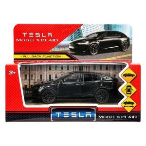 Машина металл tesla model x plaid 12 см, двери, черн, кор. Технопарк MODELX-12-BK