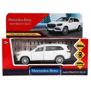 Машина металл MERCEDES-BENZ gls maybach 12см, дв,баг,ин,белый, кор. Технопарк MAYBCHGLS-12-WH