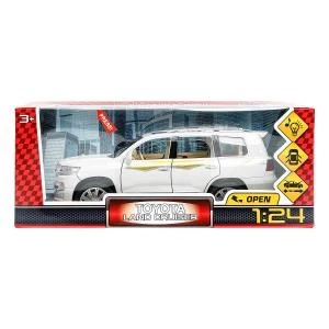 Машина металл свет-звук TOYOTA LAND CRUISER 200, 21 см, двер, инер, бел, кор Технопарк CZ123-R