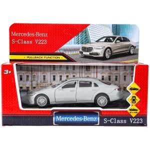 Машина металл MERCEDES-BENZ s-class v223 12см,дв,багаж,инер,серебристый,кор. Технопарк SCLASS-13-SR