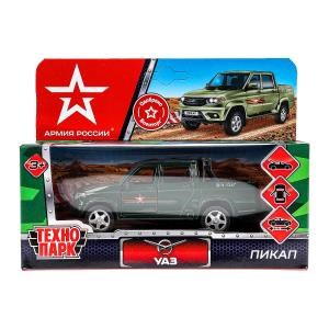 Машина металл UAZ PICKUP АРМИЯ РОССИИ длина 12 см, двери, багаж, инерц, кор. Технопарк PICKUP-12ARR-GN (72)