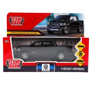 Машина металл DODGE RAM 1500 REBEL МАТОВЫЙ 13 см, двер, баг, инер, чер, кор. Технопарк RAM1500-13MAT-BK (72)