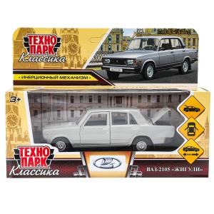 Машина металл LADA ваз-2105 1997 12 cm, двери, багаж,инерц.серебристый, кор. Технопарк 2105-12-GY