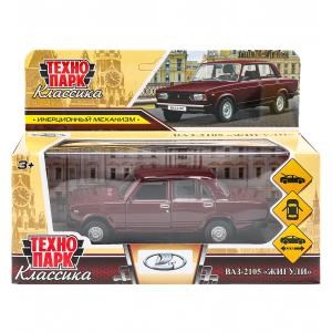 Машина металл LADA ваз-2105 1997 12 cm, двери, багаж, инерц., гранат, кор. Технопарк 2105-12-GT