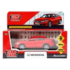 Машина металл HONDA ACCORD длина 12 см, двери, багаж, инерц, красный, кор. Технопарк ACCORD-RD (72)