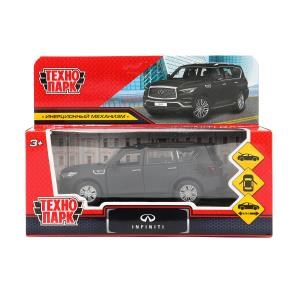 Машина металл INFINITI QX80, длина 12,5 см, двери, баг., инер, черный, кор. Технопарк QX80-12MAT-BK (72)