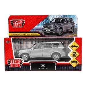 Машина металл INFINITI QX80, длина 12,5 см, двери, багаж, инер, серый, кор. Технопарк QX80-12-GY (72)