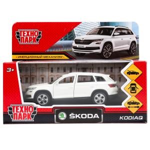Машина металл SKODA KODIAQ длина 12 см, двери, багаж, инерц, белый, кор. Технопарк KODIAQ-WH (72)