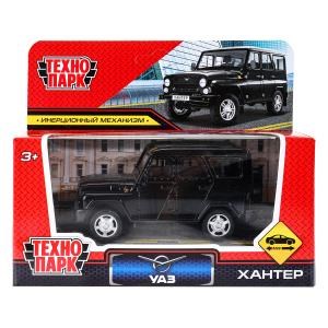 Машина металл УАЗ  ХАНТЕР длина 10,5 см, инерция, черный, кор. Технопарк HUNTER-11-BK (72)