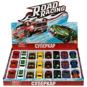 Машина металл ROAD RACING СУПЕРКАР 6,5 см, в ассорт, дисплей Технопарк RR-7-2309222-R