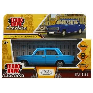 Машина металл ваз-2101  длина 12 см, двери, багаж, инерц, синий, кор. Технопарк 2101-12-BU