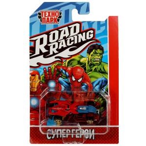 Машина металл ROAD RACING супергерои 7,5 см, в ассорт, блист. Технопарк RR-7-038-R