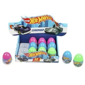 Машина металл Хот Вилс ЯЙЦО 7 см, в ассортименте, дисплей Технопарк HW-EGG-069-R