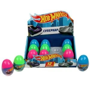 Машина металл Хот Вилс ЯЙЦО 5 см, в ассортименте, дисплей Технопарк HW-EGG-094-R