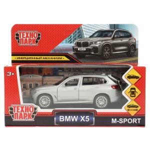 Машина металл BMW X5 M-SPORT 12 см, двери, багаж, инерц, серебристый, кор Технопарк X5-12-SR