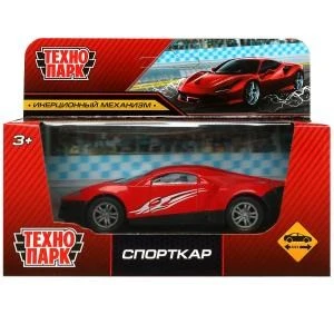 Машина металл СПОРТКАР, 10,5 см, инерция, кор Технопарк 2107C047-R