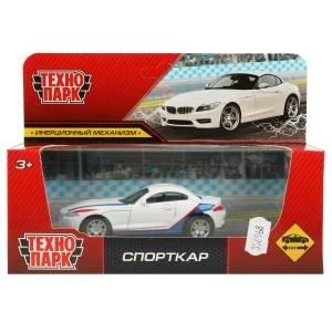 Машина металл СПОРТКАР, 10 см, инерция, кор. Технопарк 2005C110-R
