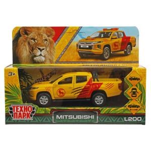 Машина металл MITSUBISHI L200 САФАРИ 13 см, двер, баг, инер, желтый, кор. Технопарк L200-12SAF-YE
