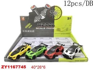 Машина металл. инерц. свет+звук, открыв. двери, цвет в ассорт. 3671D в дисплее ZY1167745