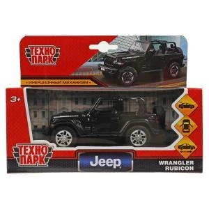 Машина металл JEEP WRANGLER RUBICON 11 см, двер, багаж, инерц, черн, кор. Технопарк RUBICON3D-12-BK